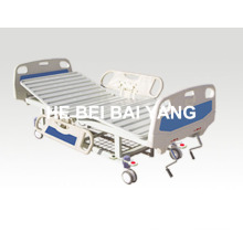 (A-56) - Cama de hospital manual de doble función móvil con la cabeza de la cama del ABS